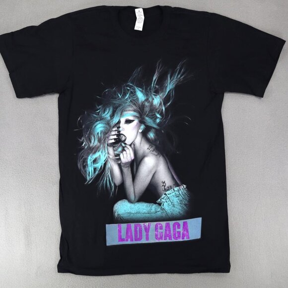Lady Gaga The Born This Way Ball 2012 2013 Edge Of Glory Tour Concert Tee T-Shir - Picture 1 of 6